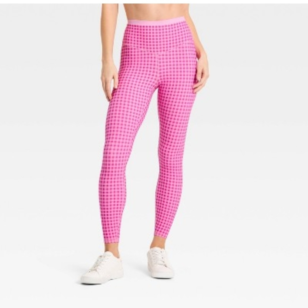 Women's High-Rise Piped 7/8 Leggings - JoyLab Pink M